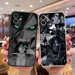 Attack on Titan Eren Yeager Straight Edge Anime Phone Cases for Apple Iphone