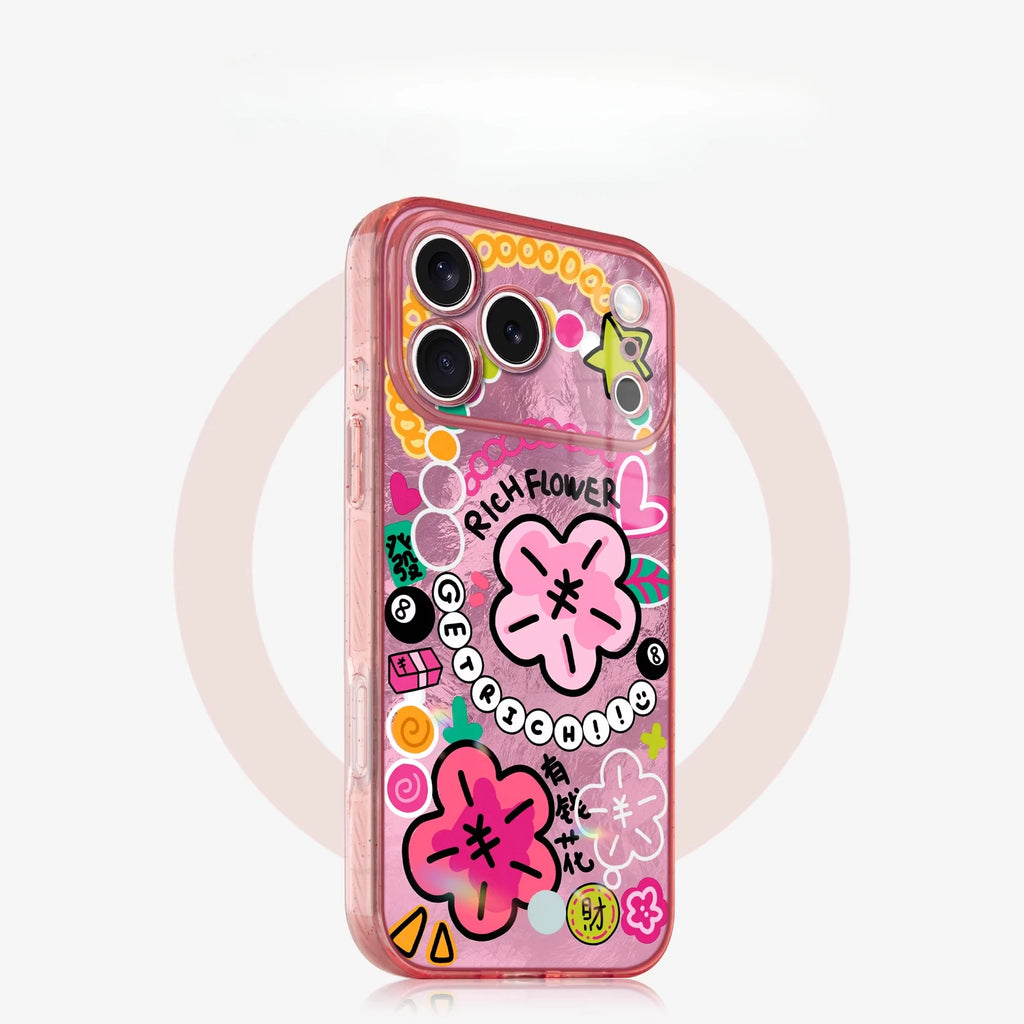 Y2K Aesthetic Pink Graffiti Magsafe iPhone Case Magnetic Shockproof Cover
