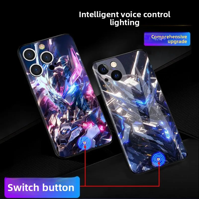 Mobile Suit Gundam Glowing LED Phone Case Light Up Anime Phone Case