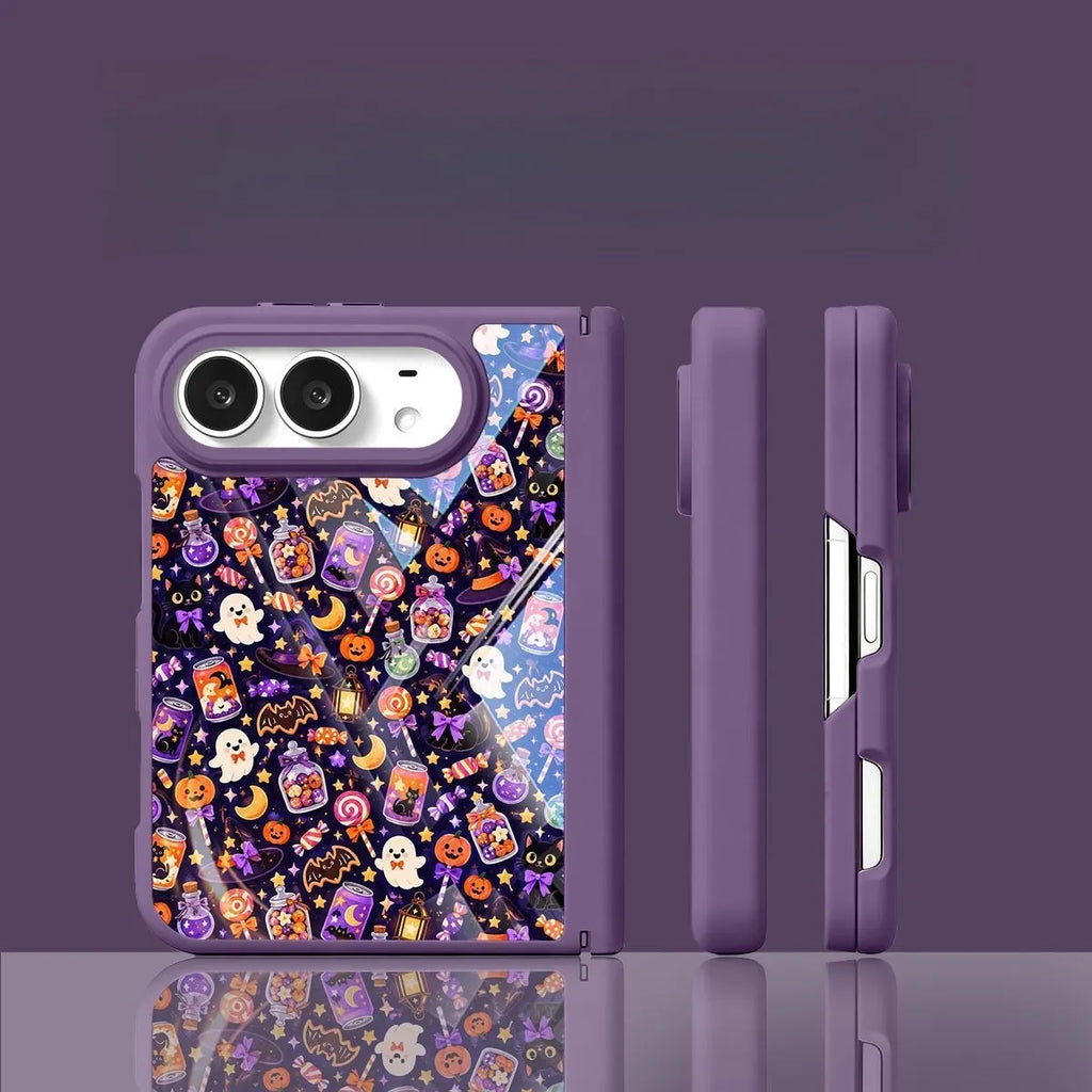 Halloween Pumpkin Ghost iPhone Duo Glass Phone Case Cover
