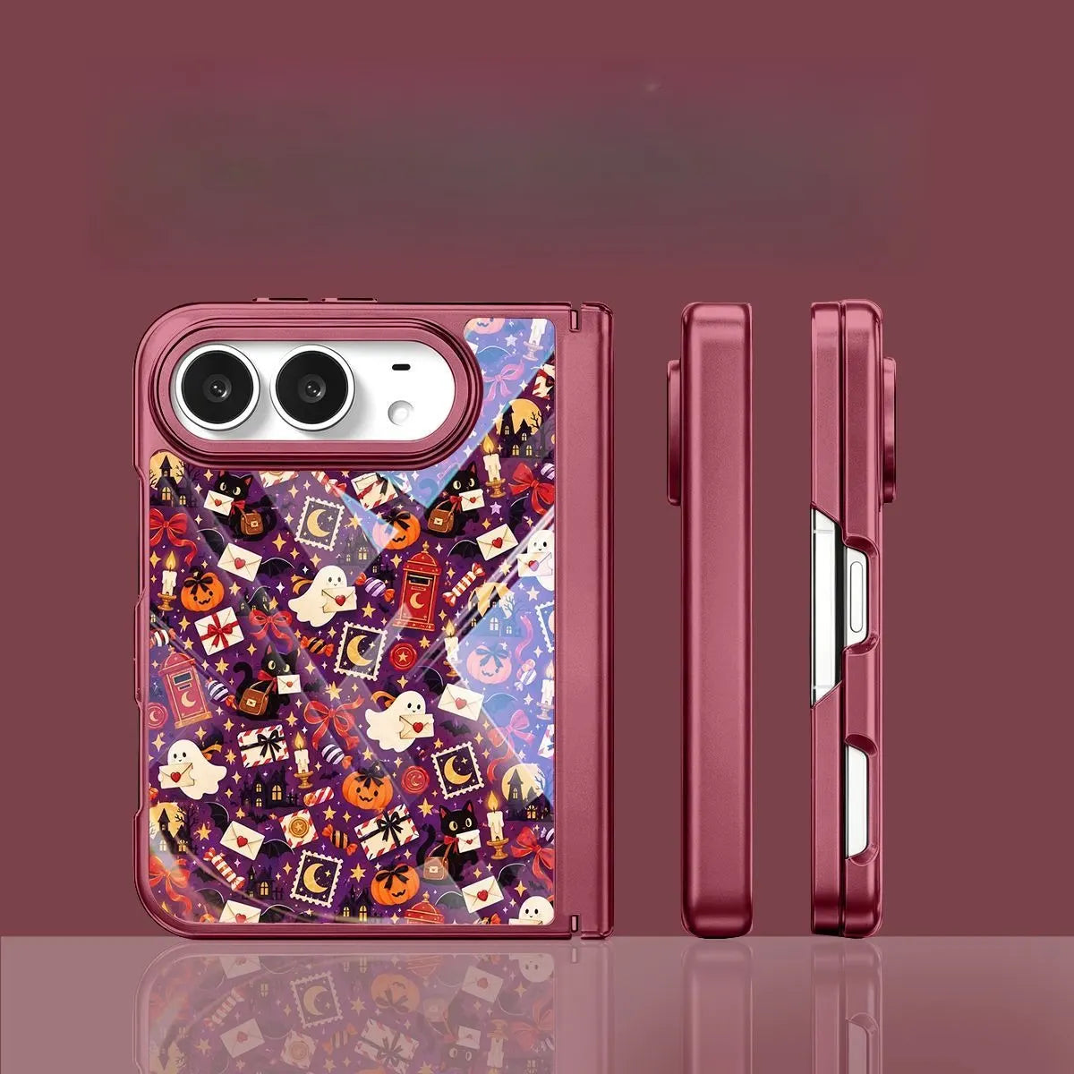 Halloween Pumpkin Ghost iPhone Duo Glass Phone Case Cover