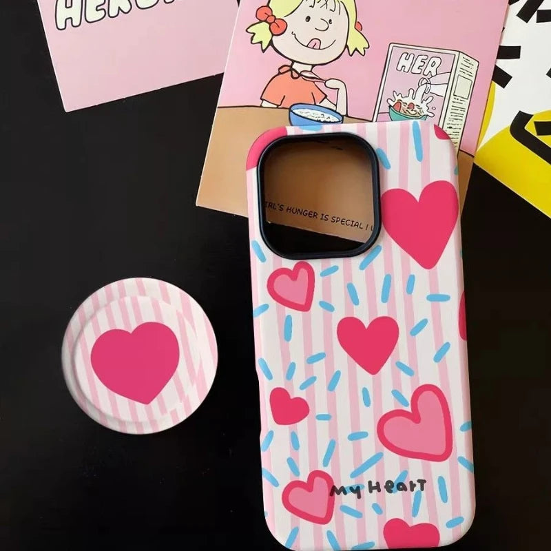 Retro Pink Love My Heart Phone Case