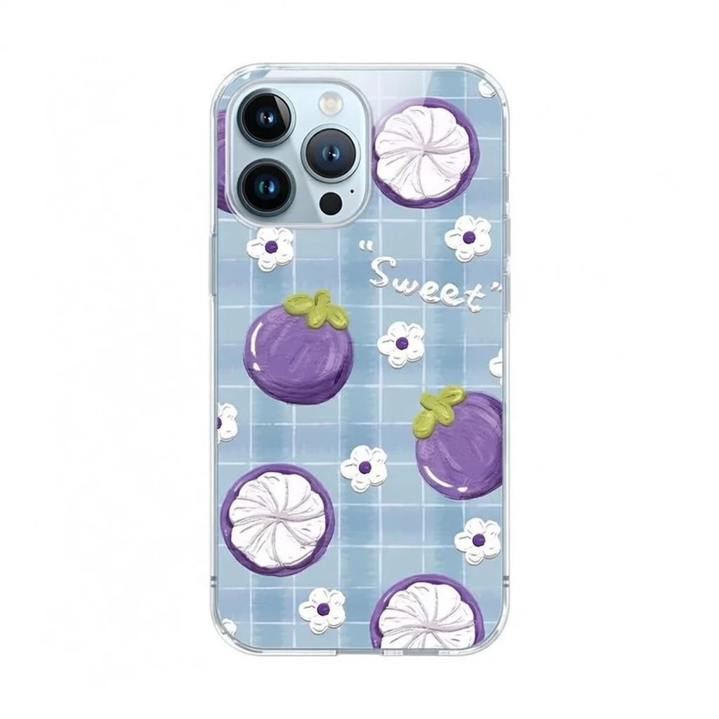 Korean Ins Style Sweet Mangosteen Fruit iPhone Case