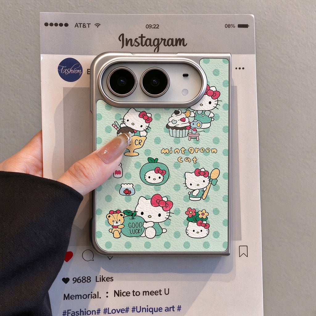 Hello Kitty Mint Green Polka Dot Phone Case for Apple iPhone Duo