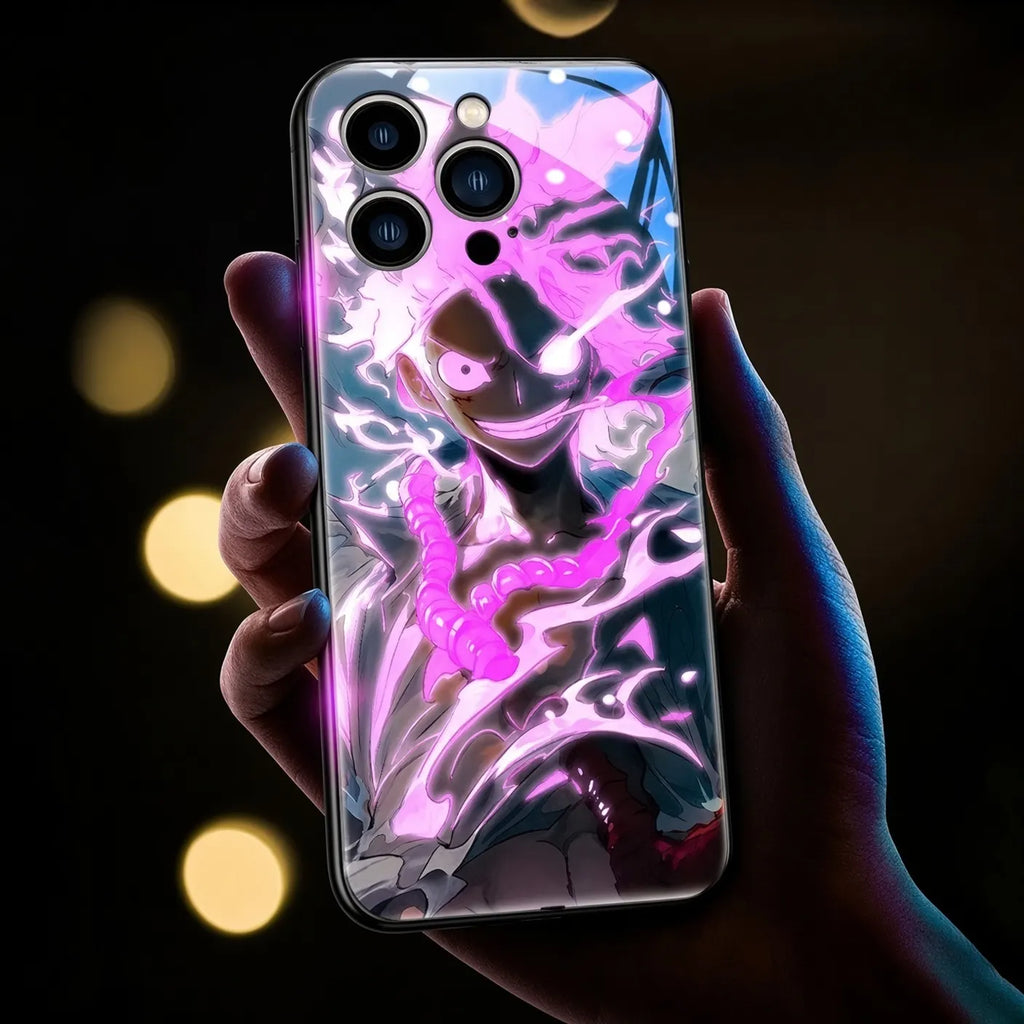 ONE PIECE Luffy Zoro Glowing Light Phone Case Phone Call Luminous for iPhone 18 Series