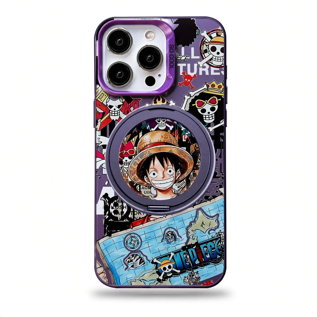 One Piece Luffy Phone Case Metal with Kickstand