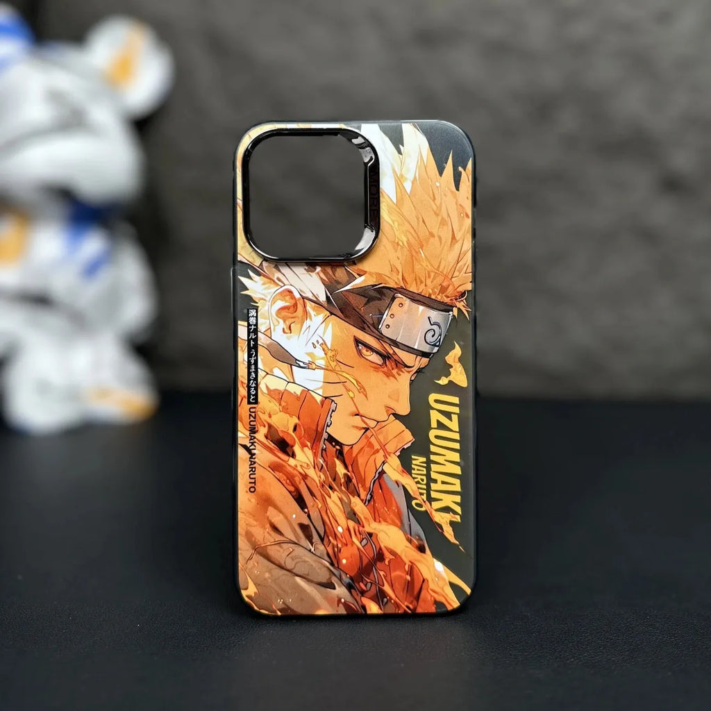 Funda para teléfono láser de Apple con diseño de Naruto Sasuke