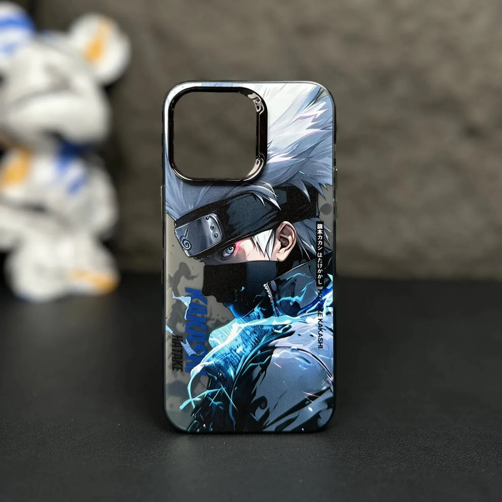 Funda para teléfono láser de Apple con diseño de Naruto Sasuke