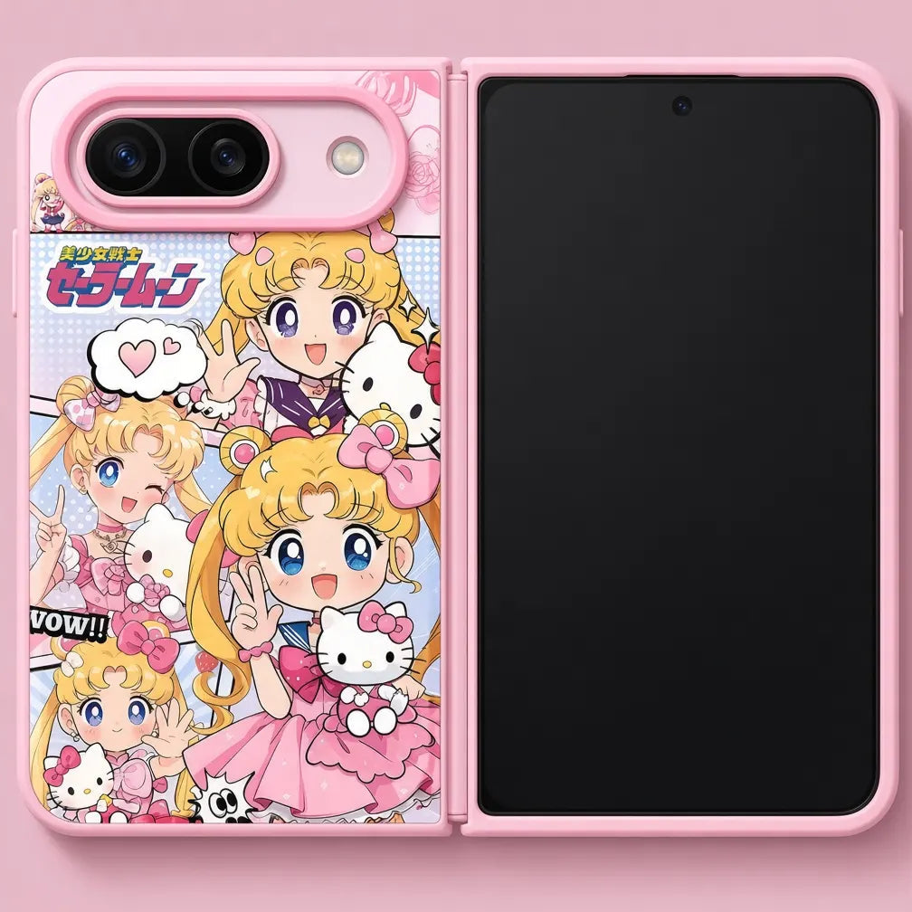 Anime Sailor Moon iPhone Duo Magsafe Phone Case with Pink Phone Strap