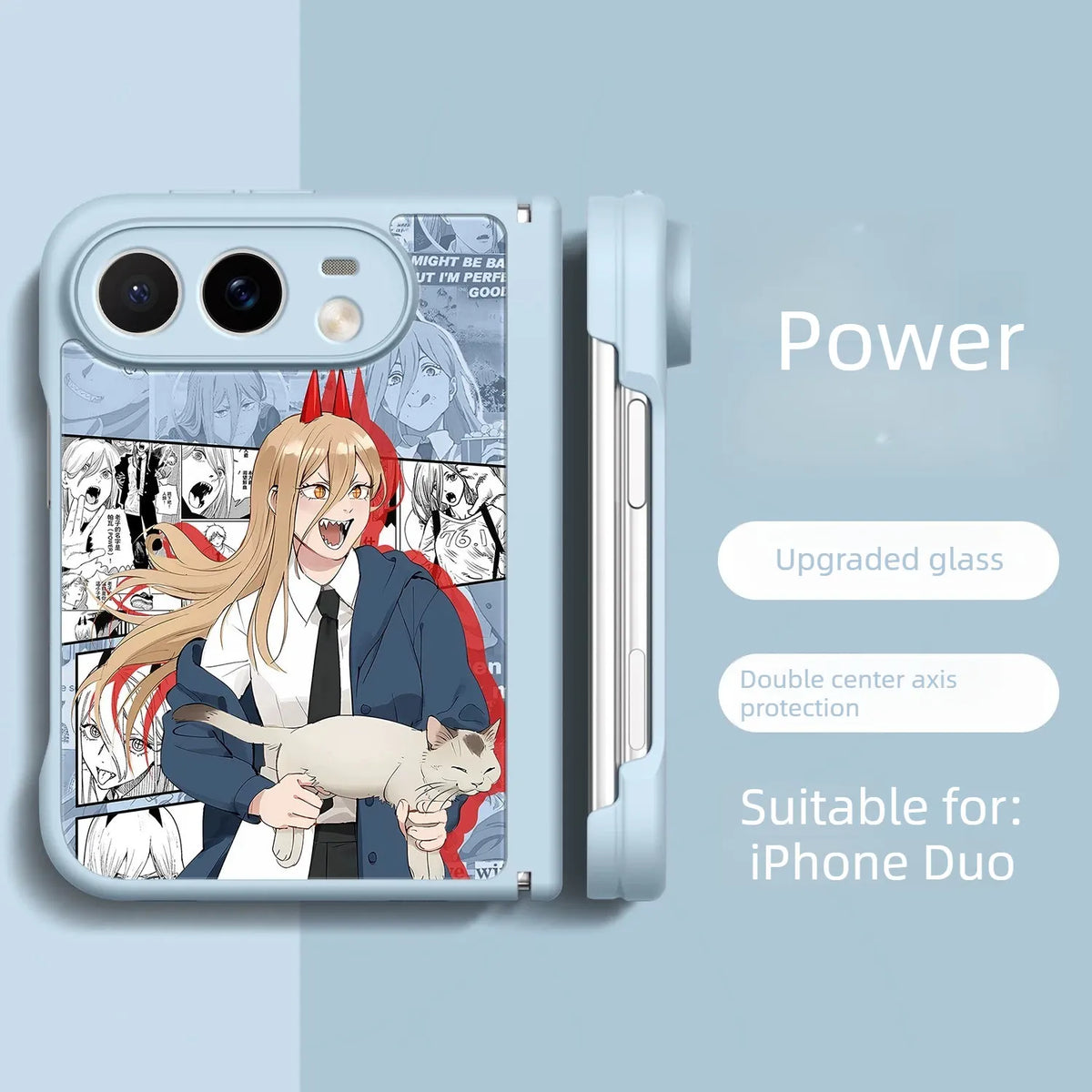 Chainsaw Man Anime iPhone Duo Glass Magsafe Phone Case