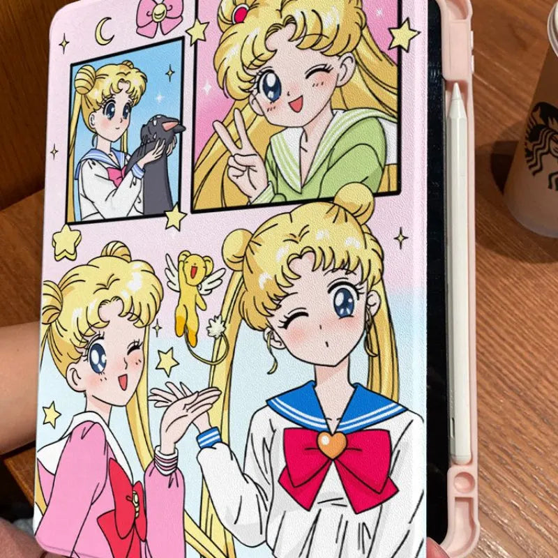 Pink Sailor Moon Apple IPad Tablet Protective Case