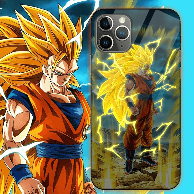 Dragon Ball Z Super Saiyan 3 Goku RGB Light Up Glowing Phone Case