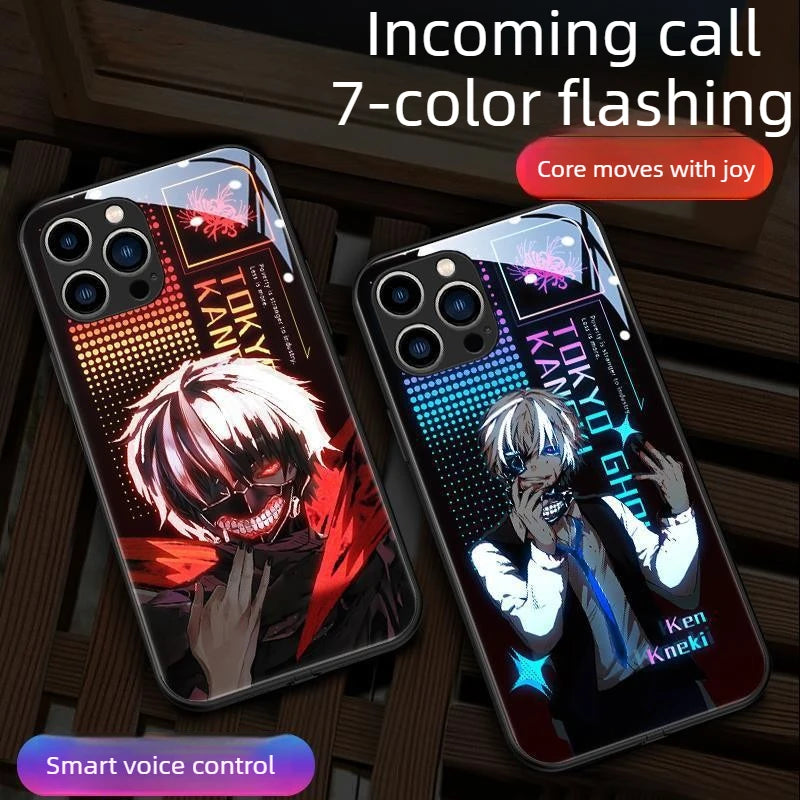 Tokyo Ghoul Ken Kaneki RGB Light Up Glowing Phone Case for iPhone