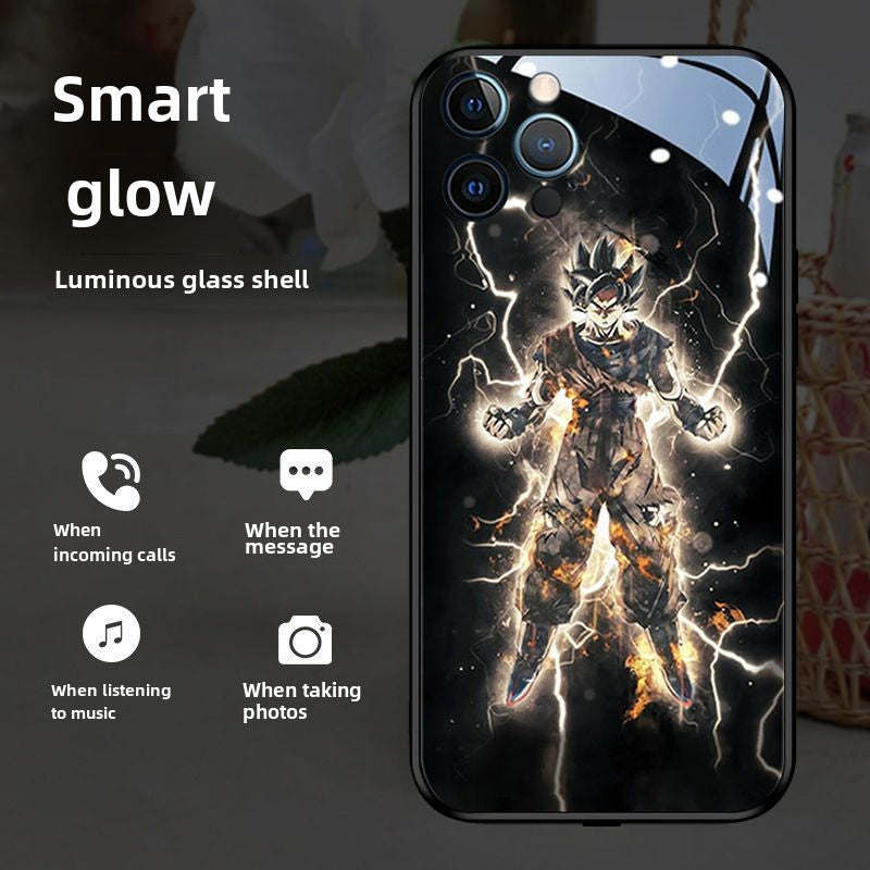 Funda para teléfono con luz RGB Goku Vegeta de Apple para llamadas de iPhone luminosas